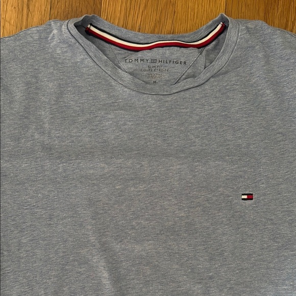 Tommy Hilfiger Men's Heather Blue T-Shirt Slim Fit M - Picture 2 of 5